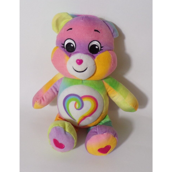 Care Bears Togetherness Bear Rainbow Heart Plush Bear 2021 12" EUC - Picture 1 of 3